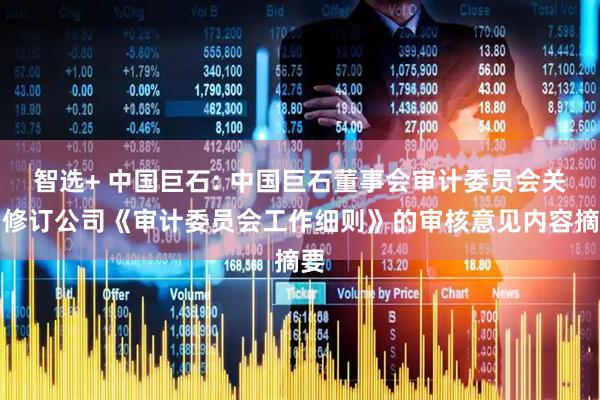 智选+ 中国巨石: 中国巨石董事会审计委员会关于修订公司《审计委员会工作细则》的审核意见内容摘要